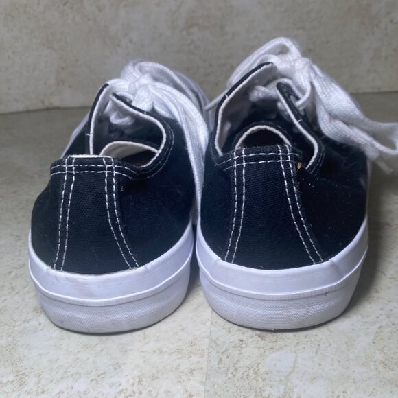 Black & White No Boundaries Canvas Sneakers Lace-Up Closure Memory Foam Insoles - Picture 4 of 6